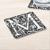 Letter M mittelalterliche Monogram Art Nouveau Rechteckiger Pappuntersetzer (angewinkelt)