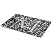 Letter M mittelalterliche Monogram Art Nouveau Schneidebrett (Ecke)