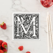 Letter M mittelalterliche Monogram Art Nouveau Serviette (Beispiel)