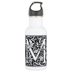 Letter M mittelalterliche Monogram Art Nouveau Trinkflasche