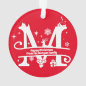 Letter M Monogram Anfangsname Familienname Gruß Ornament (Rückseite)