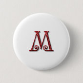 Letter M Monogram Button (Vorderseite)