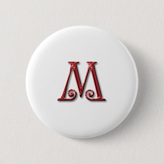 Letter M Monogram Button (Vorderseite)