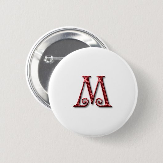 Letter M Monogram Button (Vorne & Hinten)