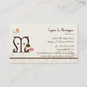 Letter M Monogram Desserery Business Cards Visitenkarte (Rückseite)