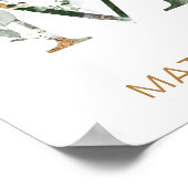 Letter M Monogram Green & gold foliing Kinderzimme Poster (Ecke)