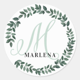 Letter M Monogram Individuelle Name Minimalistisch Runder Aufkleber