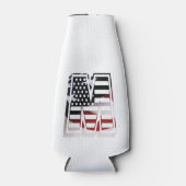 Letter M Monogram Initial USA Flaschenkühler (Vorderseite)