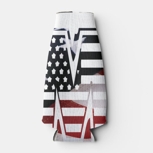 Letter M Monogram Initial USA Flaschenkühler (Vorderseite)