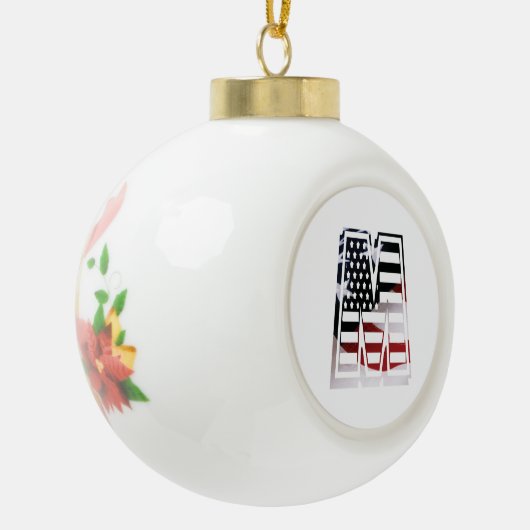 Letter M Monogram Initial USA Keramik Kugel-Ornament (Links)
