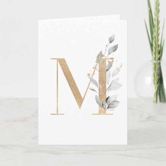 Letter M Monogram Karte (Vorderseite)