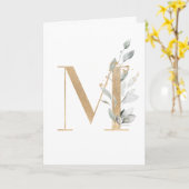 Letter M Monogram Karte (Gelbe Blume)
