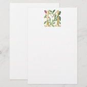 Letter M Monogram-Lilie Briefpapier (Vorne/Hinten)