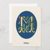 Letter M Monogram-Lilie Einladung (Vorne/Hinten)