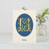 Letter M Monogram-Lilie Einladung (Stehend Vorderseite)