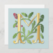 Letter M Monogram-Lilie Einladung (Vorne/Hinten)