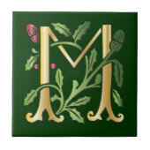 Letter M Monogram-Lilie Fliese (Vorderseite)