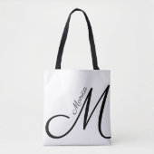 Letter M - Monogram + Name - modern elegant Tasche (Vorderseite)