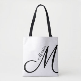 Letter M - Monogram + Name - modern elegant Tasche
