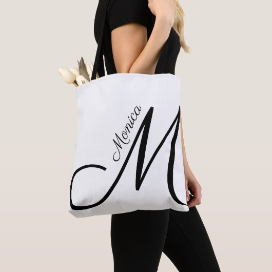 Letter M - Monogram + Name - modern elegant Tasche (Von Nahem)