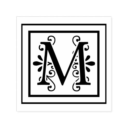 Letter M Monogram Permastempel (Design)