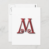 Letter M Monogram Postkarte (Vorne/Hinten)