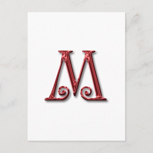Letter M Monogram Postkarte (Vorderseite)