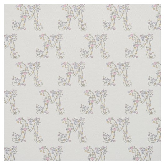 Letter M Monogramm dekorativer Text, kundenspezifi Stoff (Muster)
