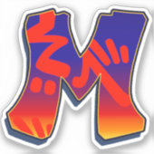 Letter M -  Night Sky Aufkleber (Vorderseite)