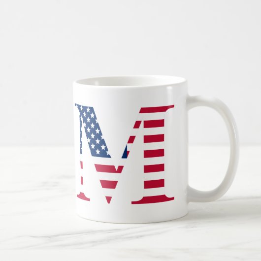 Letter M Patriotische Tasse (Rechts)
