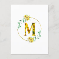 Letter M Sonnenblumenmuster