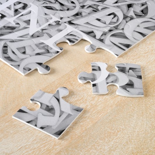 Letter Mix Chic Minimalistisch Monotone Puzzle (Seite)
