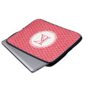 Letter Monogram Poppel Red Designer Notebook-Bag Laptopschutzhülle (Vorne Knopf)