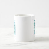 Letter N Aquamarin Monogram Moderner Name Kaffeetasse (Mittel)