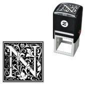 Letter N Art Nouveau Schwarz/Weiß Tile Permastempel (Beispiel)