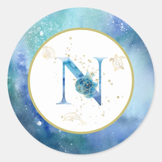 *~* LETTER N - Aufkleber für Nautical Beach Envelo (Vorderseite)