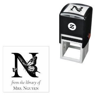 Letter N Butterfly Monogramm aus der Bibliothek Permastempel