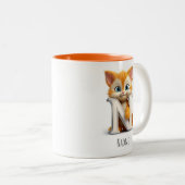 Letter N Cat Alphabet Monogram Coffee Tasse (VorderseiteRechts)