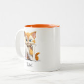 Letter N Cat Alphabet Monogram Coffee Tasse (Vorderseite Links)