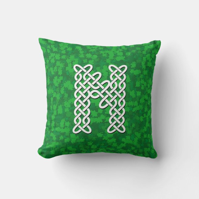 Letter N Celtic Knot Alphabet Kissen (Vorderseite)