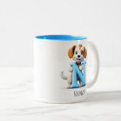 Letter N Dog Alphabet Monogram Coffee Tasse (VorderseiteRechts)