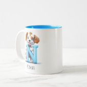 Letter N Dog Alphabet Monogram Coffee Tasse (Vorderseite Links)