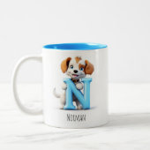 Letter N Dog Alphabet Monogram Coffee Tasse (Links)