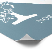 Letter N Floral Monogram Name Kinderzimmer Modern Poster (Ecke)