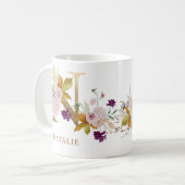Letter N - Gold Floral Name Schwesterkollege Freun Kaffeetasse (Vorderseite Links)