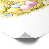 Letter N Gold Spring Nature Monogram Duckling Kids Poster (Ecke)