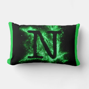 Letter N Green Hauptstadt Alphabet Lendenkissen