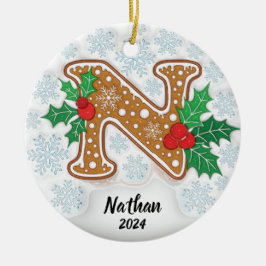 Letter N Individuelle Name Monogram Keramik Ornament