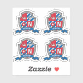 Letter N individuelle Name Nixon Wolf Hundeschritt Aufkleber (Blatt)