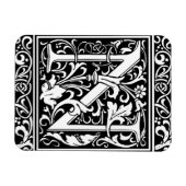 Letter N Mittelalterliche Monogram Art Nouveau Magnet (Horizontal)